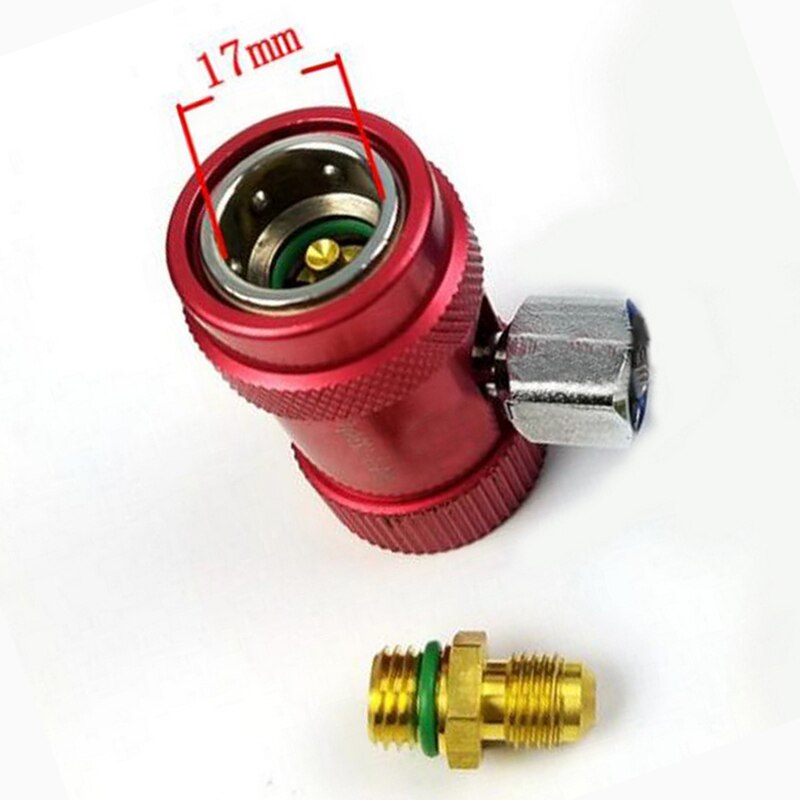Rood/Blauw 1/4 "Sae Connector Voor Jaguar/Land Rover 1 Stuk/paar R1234yf Auto Airconditioning Systeem Hoge/Lage Kant Handmatige Koppeling