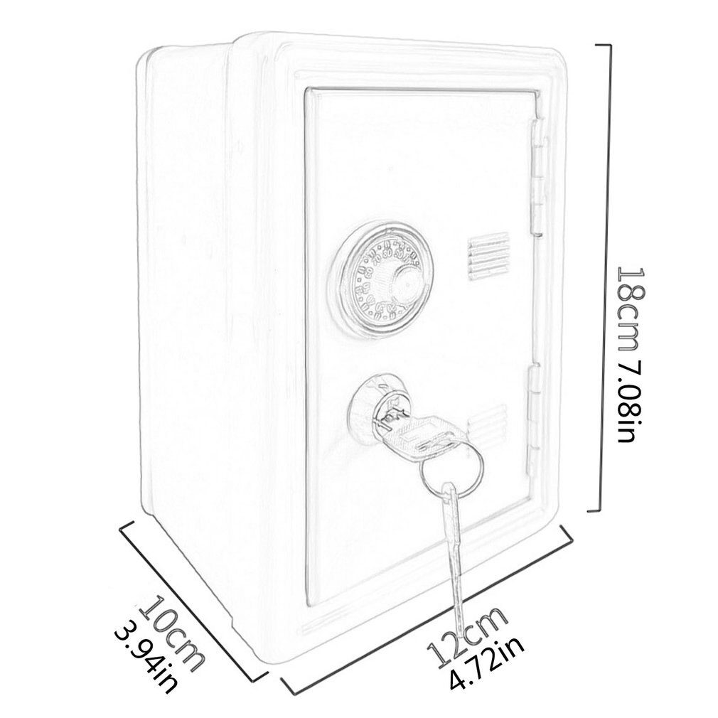 Husstandsforsikringsboks mini metal sikker sparegris nøgleforsikring skab desktop dekoration leshp