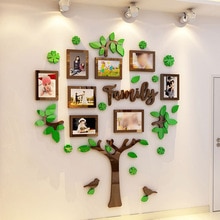 DIY Family Tree Wall Stickers Photo Frame Picture Collage Home Decoration Acrylic Wall Decals Poster Living Room Wallpaper
