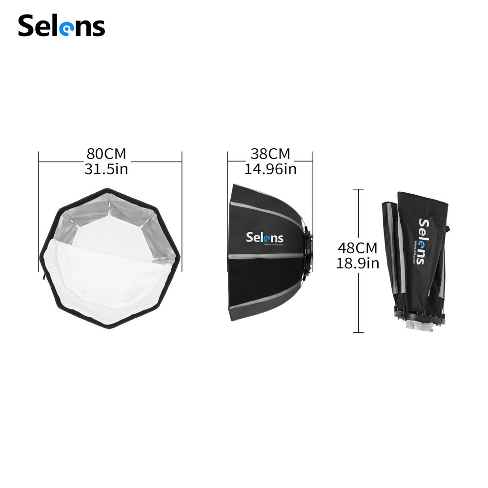 Selens 80cm przenośny Lampa błyskowa odkryty ośmiokąt parasol Softbox dla Godox V860II TT600 Yongnuo YN560 IV TR-988 Speedlite miękkie pudełko