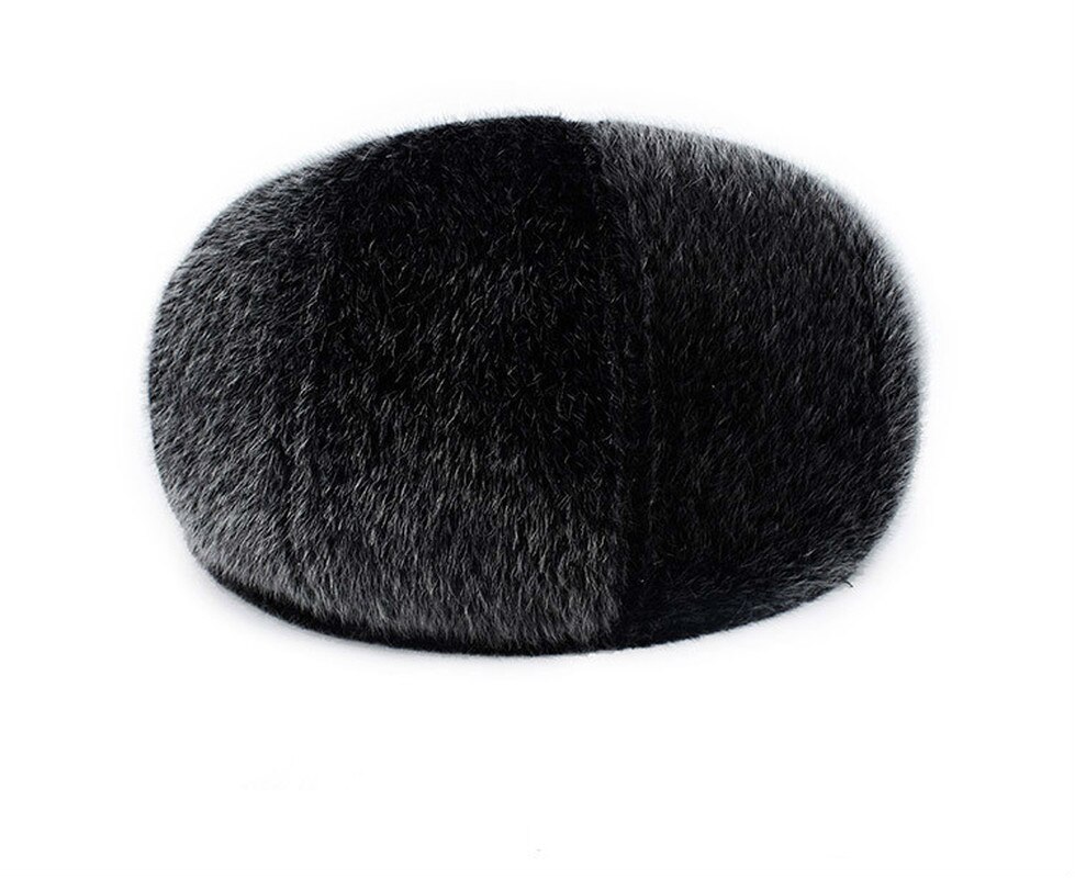 Hiver hommes chapeaux bérets casquettes pour hommes décontracté casquette chaude classique Vintage Imitation vison fourrure béret chapeau