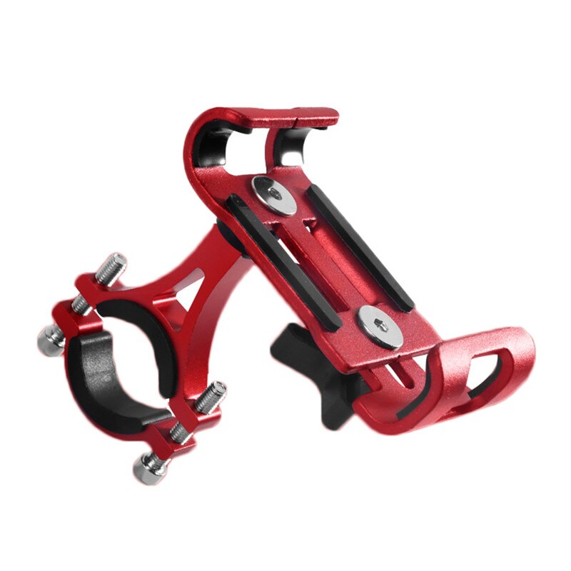 Soporte de teléfono para bicicleta de aleación de aluminio -3,5 ", soporte para teléfono móvil con GPS, soporte de teléfono para bicicleta para iphone 6 8, triangulación de envíos, 6,5: Rojo