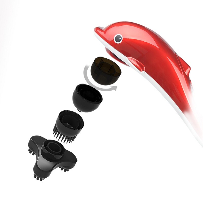Elektrische Dolfijn Handheld Stimulator Trillingen Infrarood Nek Voeten Massage Hamer Roller Relax Gezondheid Massage Stok