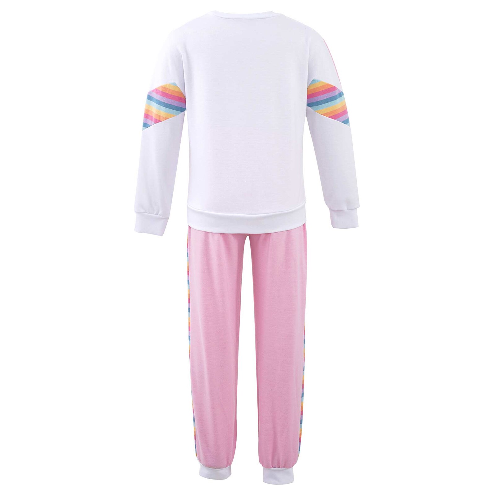 Kids Girls Tracksuit Sport Clothes Children Sports Outfits Casual Long Sleeve Patchwork Style Top with Elastic Waist Long Pants