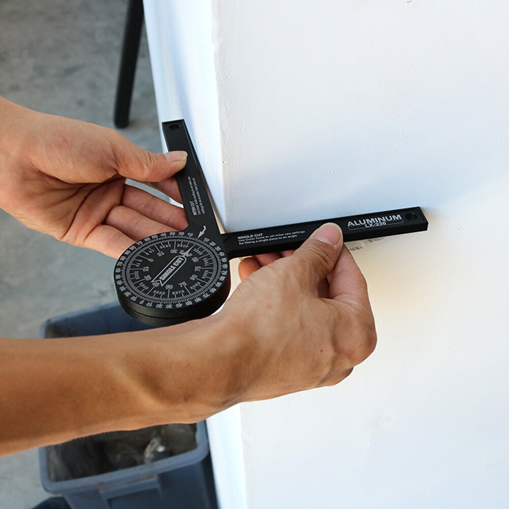 7inch Aluminum Miter Saw Protractor Portable Engraved Scales Rust Proof Woodworking Home Easy Read Angle Finder Measure Tool