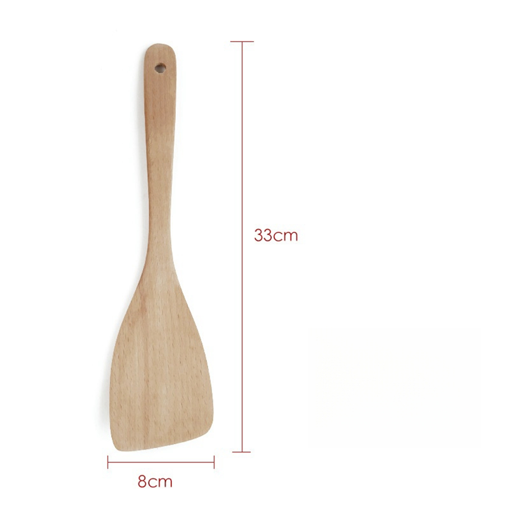 Holz-Kochgeschirr mit langem Griff, rutschfest, verbrühungsfrei, Spatel, Suppenlöffel, Haushalt, hitzebeständiges Utensil, Küchenzubehör: plum