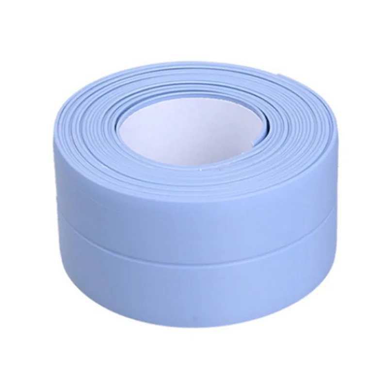 Nastro sigillante autoadesivo in PVC 1PC per cucina bagno doccia vasca da bagno strisce sigillanti per lavello ad angolo nastri adesivi murali impermeabili: Blu / 4mm
