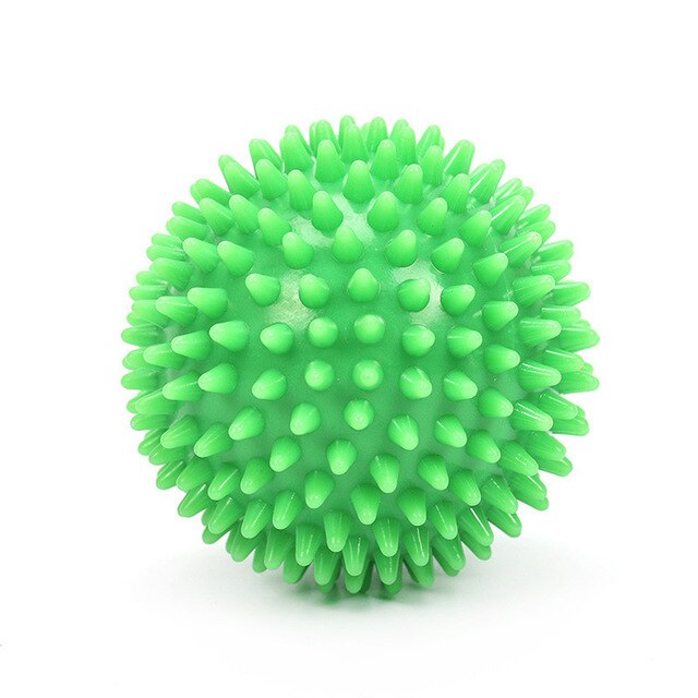PVC Spiky Massage Ball Trigger Point Sport Fitness Hand Foot Pain Relief Plantar Fasciitis Reliever 7.5 9cm: green