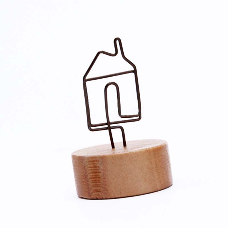 13 Styles Desk Wood+Iron Photo Clips Notes Folder Number Name Clips Home Office Table Decoration Birthday Wedding Decor: 3