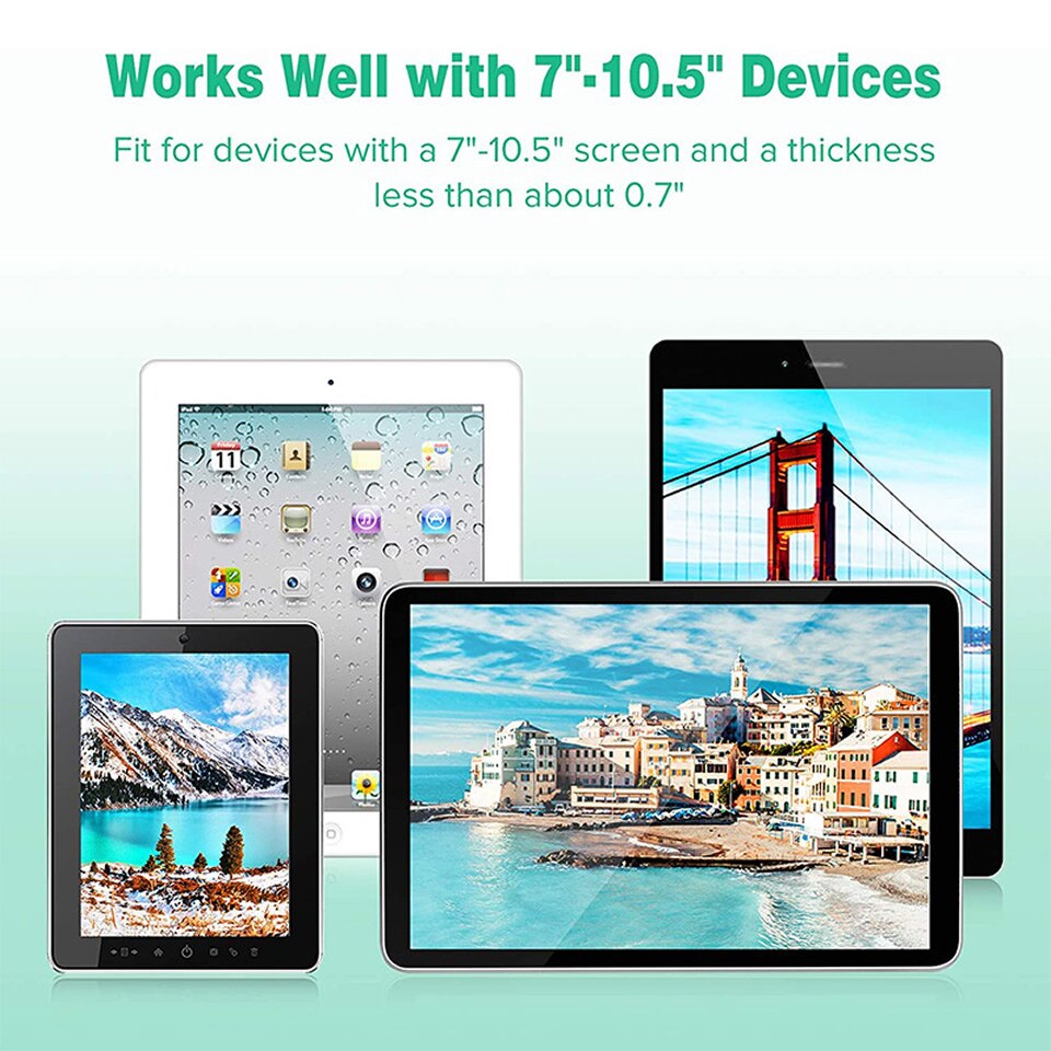 Hkgk Universele Auto Tablet Houder Voor Samsung Tablet Stand Auto Hoofdsteun Mount Houder 7-10.5 Inch Voor Ipad Air pro Tablet Case