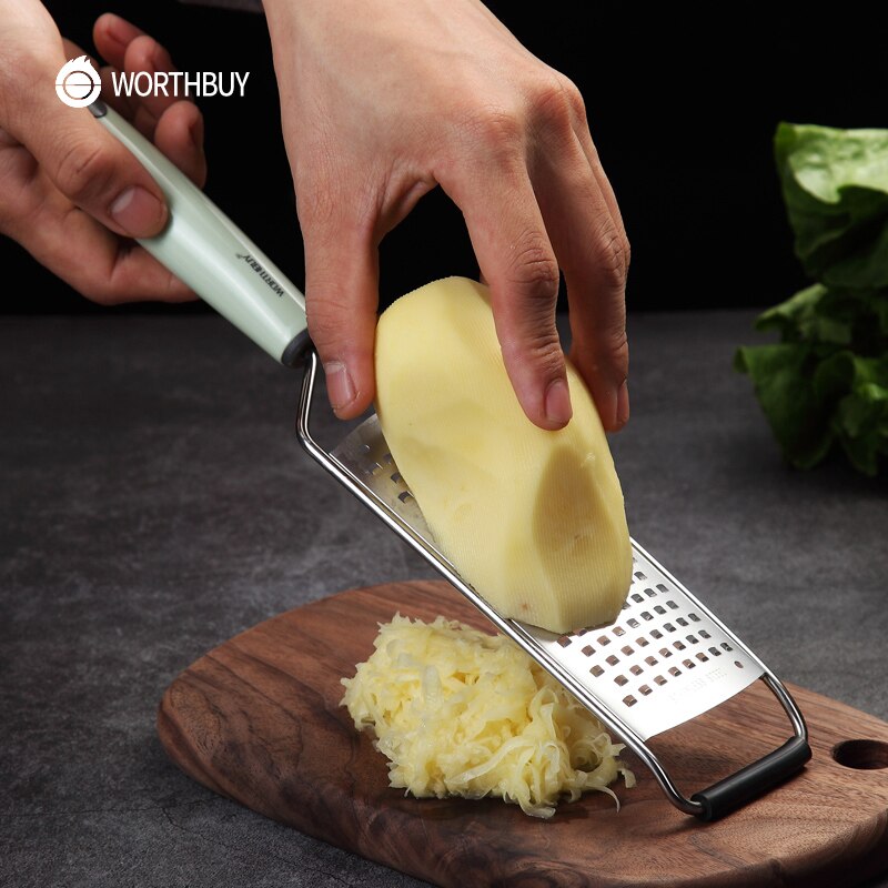 Worthbuy Handleiding Groente Rasp 304 Rvs Groentesnijder Met Plastic Handvat Wortel Aardappel Rasp Keuken Gadgets