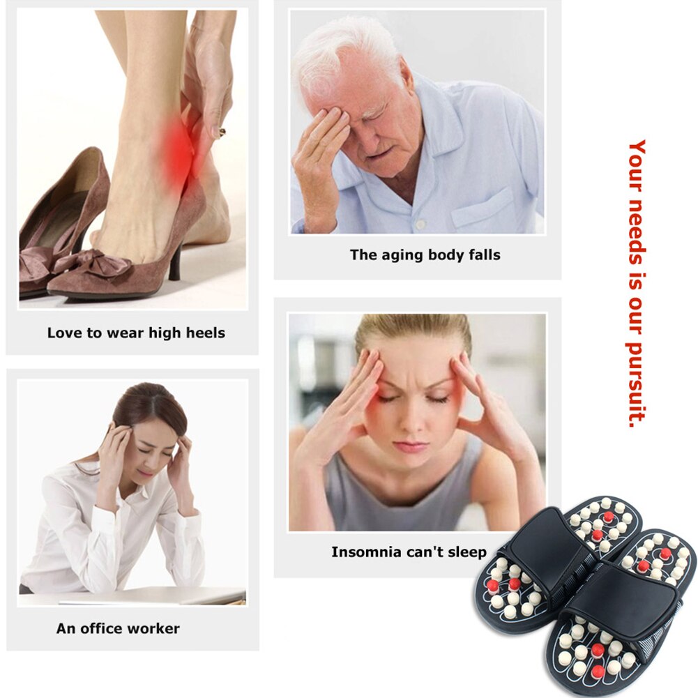 Acupunt Massage Slippers Sandalen Voor Voeten Chinese Acupressuur Therapie Medische Roterende Voet Massager Gezondheid Schoenen