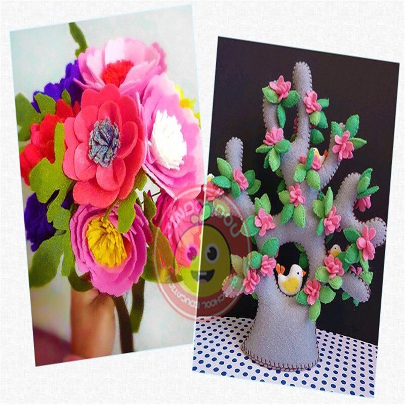 1 Set Felt Fabric Eco-friendly Non-Woven Patch Scrapbook Material DIY Crafts Christmas Felt Decorations Sewing Fabric