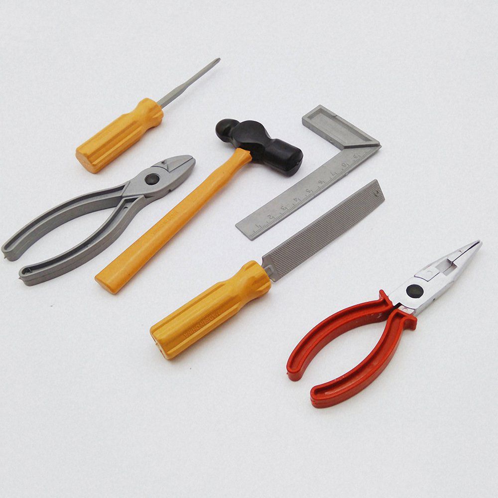 6pcs/set Simulation Repair Tool Toy Plastic Repairment Pretend Play Education Screwdriver Hammer Tongs Tool Kits Play House Game