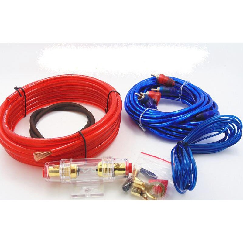 1500W Subwoofer Amplifier Fuse Holder Wire Cable Kit 8GA AMP Wiring Car Audio