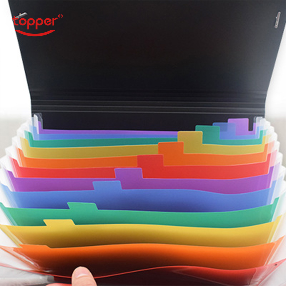 12 Pockets Expanding File Folder A4 Organizer Portable Business File Office Supplies Document Holder Expanding wallet