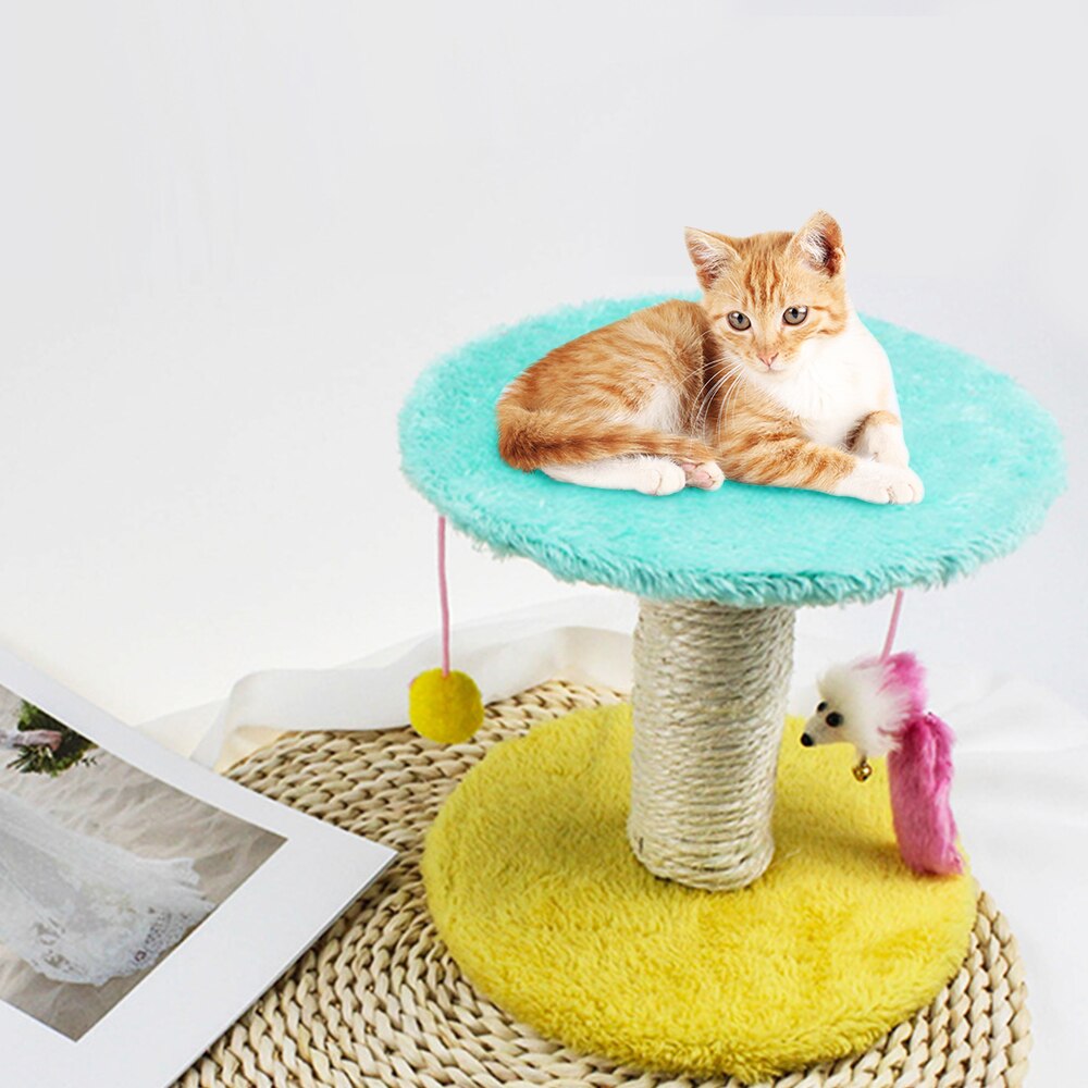 Cat Toy Cat Scratching Platform Cat Climbing Frame Cat Kitten Jumping Platform Post Tree RandomColor Scratcher Pole: Default Title