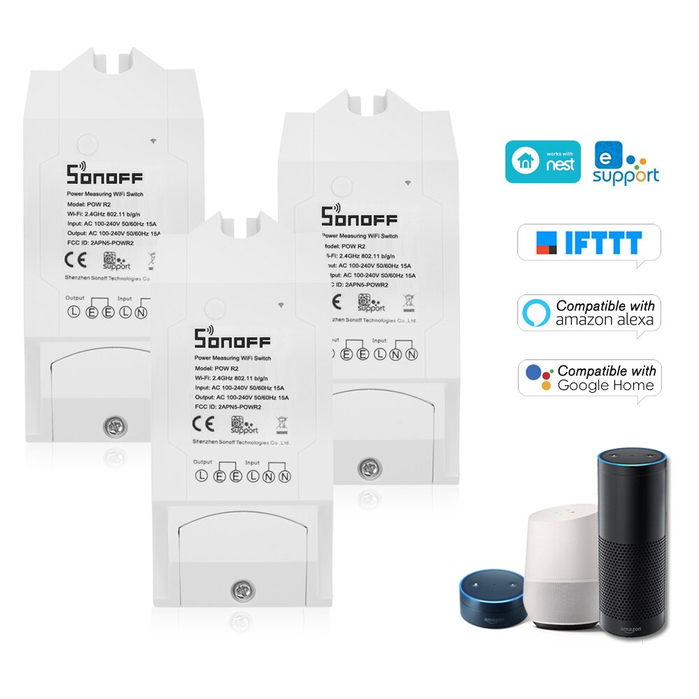 Sonoff Pow Itead Wifi Schakelaar Draadloze Voor Smart Home Voor Alexa Voice Control App Afstandsbediening Draadloze Afstandsbediening Schakelaar: 3PCS