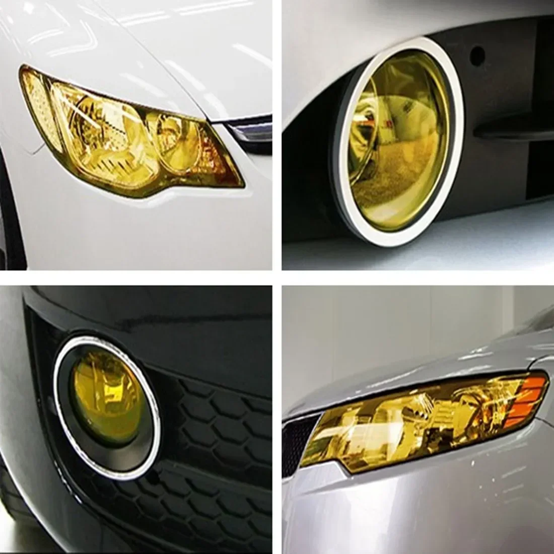Luz de faro de coche, tinte de luz trasera, pegatina de vinilo, lámpara autoadhesiva, pegatina de luces de aluminio para accesorios de faros de coche