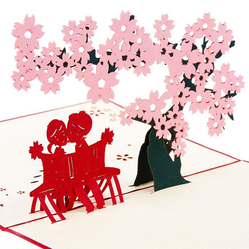 3D Pop UP Cards Valentines Day Postcard With Envelope Wedding Invitation Greeting Cards Anniversary Party Postcards