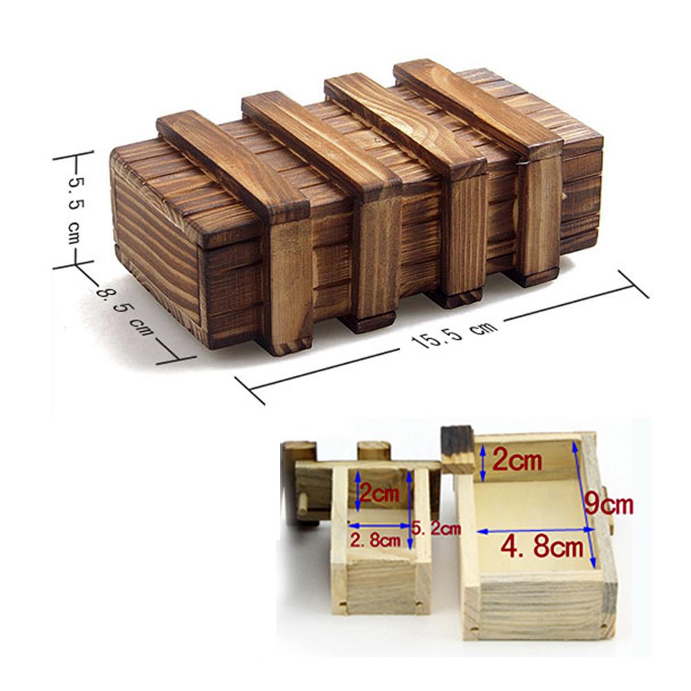 Magic Compartiment Houten Puzzel Doos Met Geheime Lade Brain Teaser