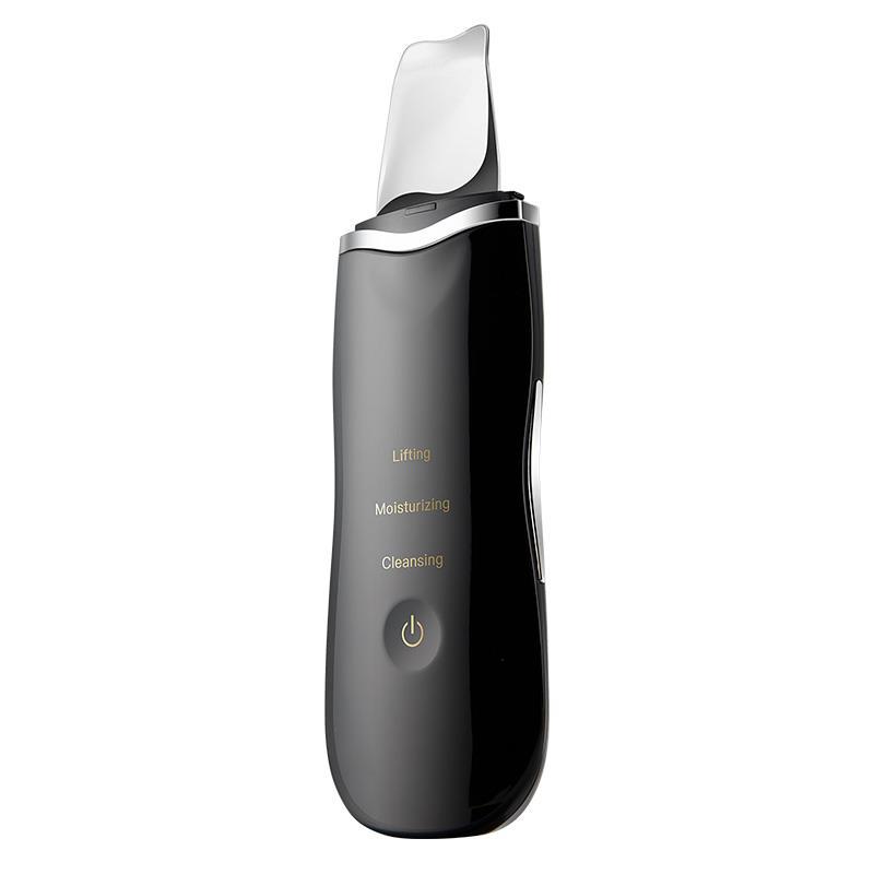 Limpiador ultrasónico eléctrico de la piel belleza lavadora máquina para limpiar el rostro pala máquina de la piel Limpieza de poros puntos negros: Black