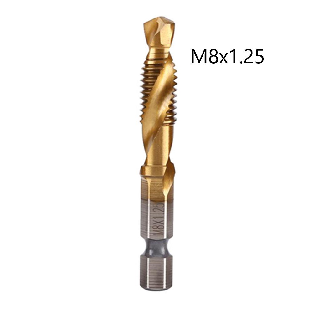 Hex Shank Titanium Plated HSS Screw Thread Metric Tap Drill Bits Screw Machine Compound Tap M3 M4 M5 M6 M8 M10 Hand Tools: K
