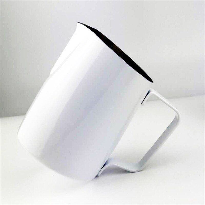 Melkopschuimkan roestvrij staal espresso koffie barista craft latte cappuccino roomopschuimkan 420ml: Wit