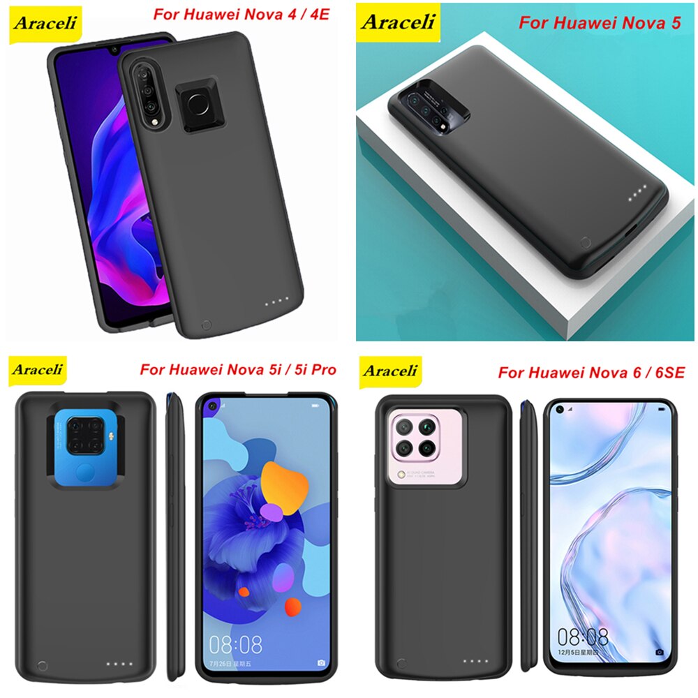 Araceli For Huawei Nova 4 4E 5 5 Pro 5i 5i Pro 6 6 SE Battery Case Phone Stand Cover Smart Power Bank Nova 6 SE Charger Case