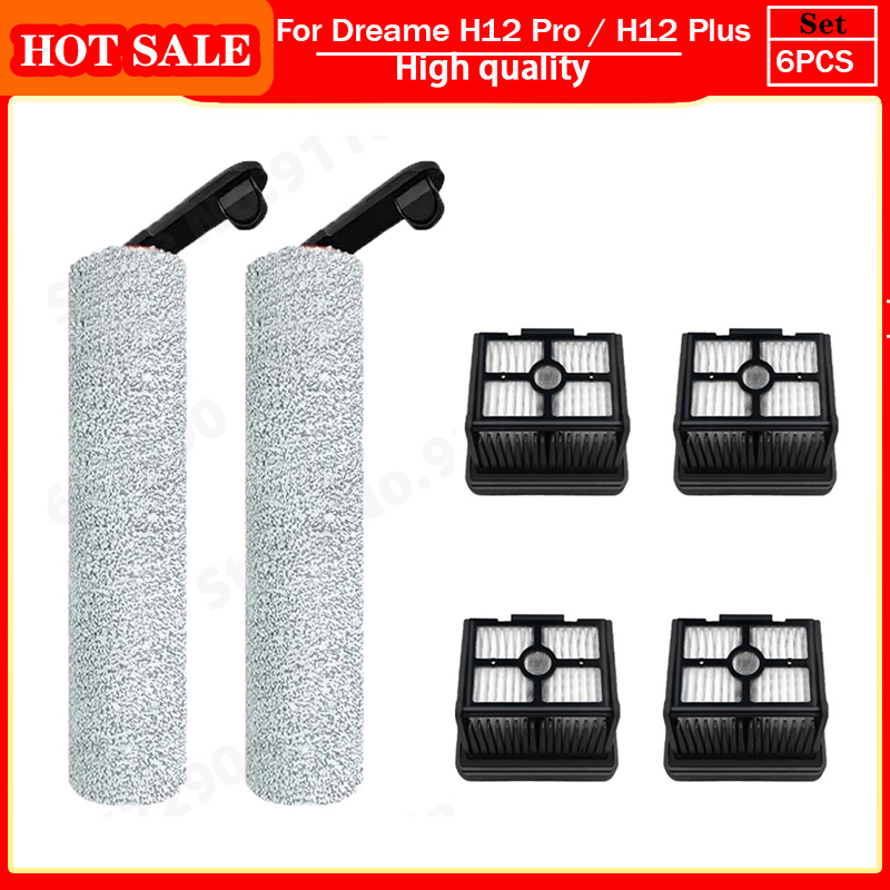 Dreame H12 Pro / H12 Plus/H13 pro plus Mix/M13 BETA Soft Brush Spare Parts Wet Dry Roller Hepa Filter Accessories: Dark Grey