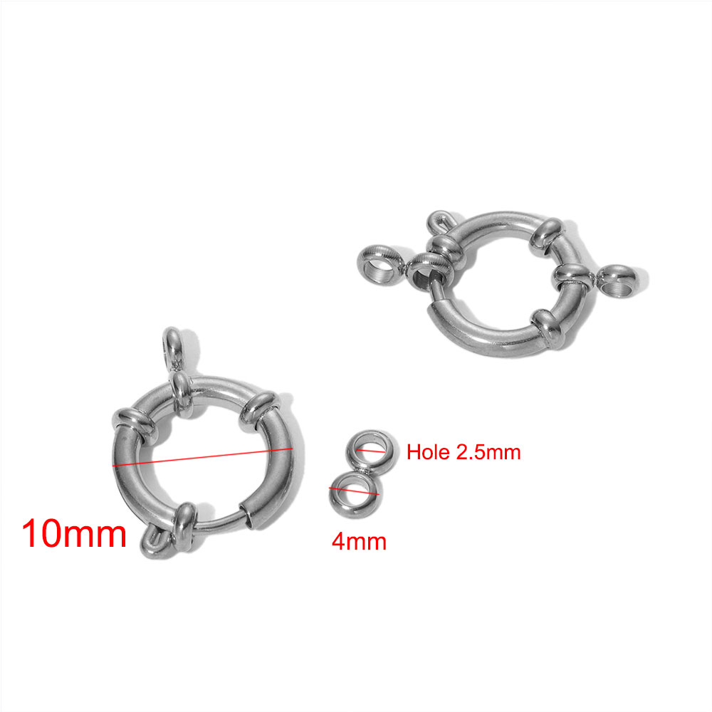 4 stuks roestvrijstalen ronde veerring sluitingen haken voor sluiting 8 connectoren armband ketting DIY sieraden maken: Blauw