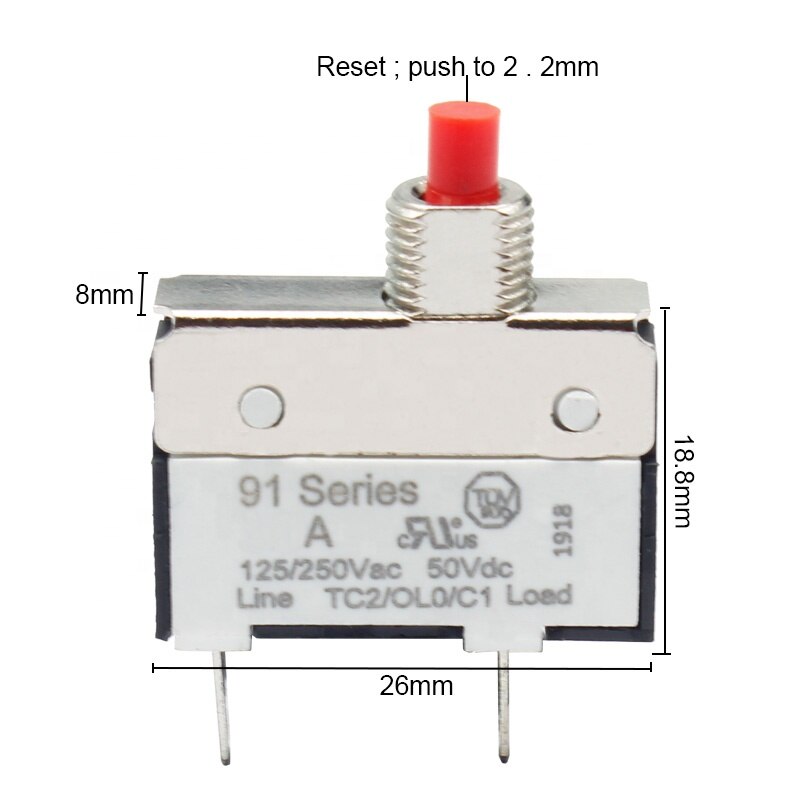 Kuoyuh 91- serien mini miniatyr overbelastningsbeskytter 0.5a 1a 2a 3a 4a 5a 6a 7a 8a 9a 10a elektrisk automatisk effektbryter