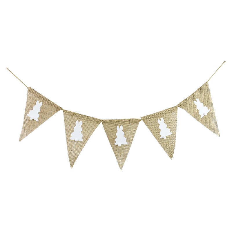 Multiple Styles Happy Easter Decor Banner Cute Easter Bunny Egg Paper Garland For Home Hanging Bunting Easter Day Party Supplies