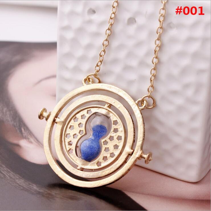 ¡Novedad! Collar de reloj de arena de Time-Turner para mujer, colgante de cadena de oro retro a la , collares de: 01