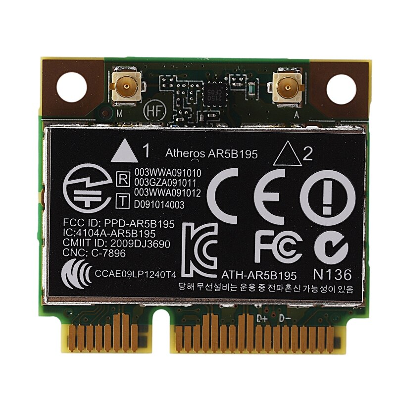 AR9285 AR5B195 150M + BT3.0 Half Mini Pci-E Draadloze Kaart Sps: 593127-001 592775-001 Voor 430 431 435 436 4530S