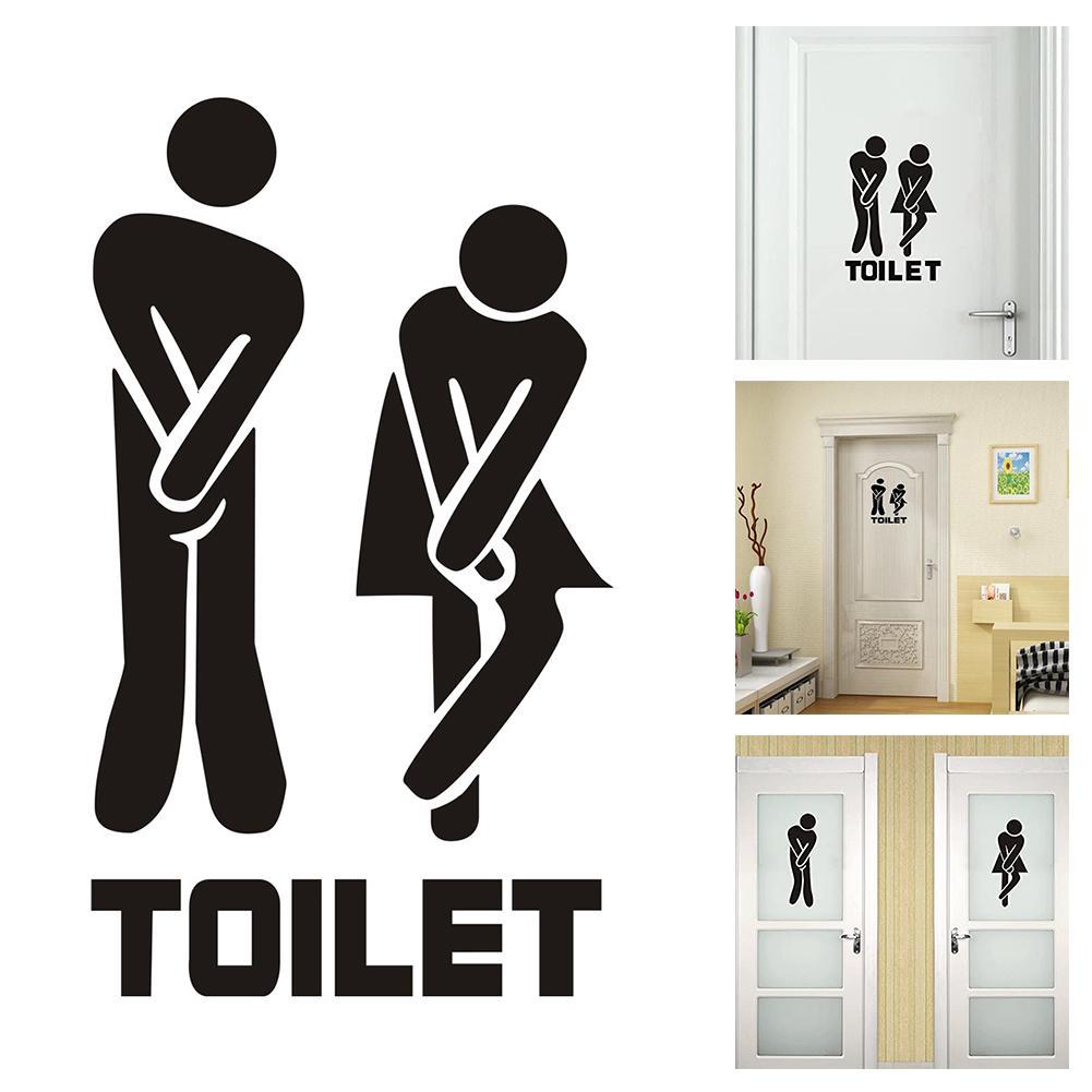 Funny Toilet Wall/Door Stickers Bathroom Decoration Waterproof Decals Vinyl Wallpaper Poster Home Decor The Wall O E0O8
