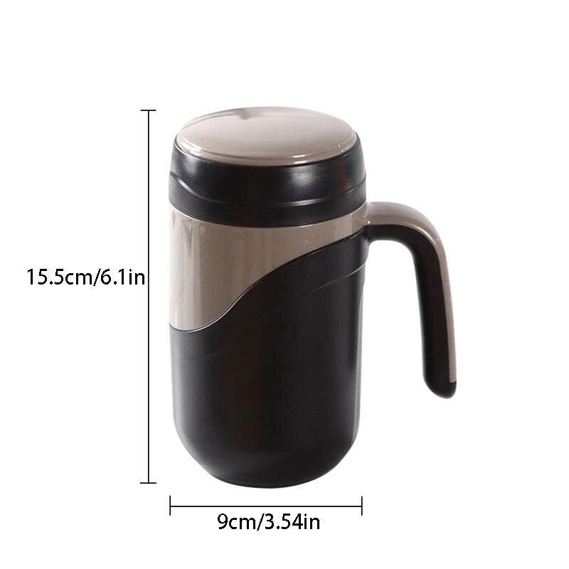 Termo de cerámica a prueba de fugas para uso en el hogar, taza de café aislante, para oficina, té, con mango, 380ml: Black