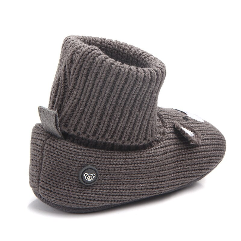 Baby Jongens Meisjes Winter Laarzen Leuke Cartoon Beer Kids Gebreide Super Warme Zachte Schoenen Booties