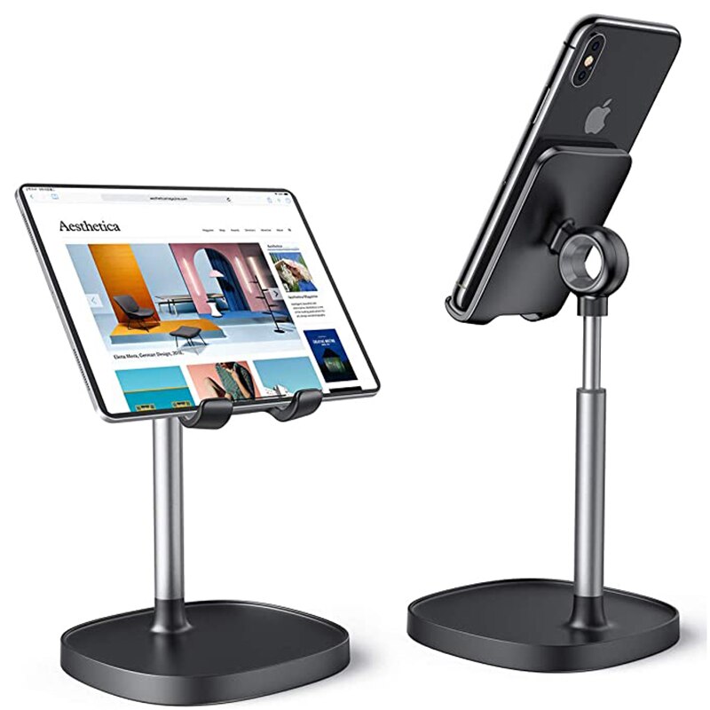 Cell Phone Stand Angle Height Adjustable Stable LISEN Cell Phone Stand For Desk,Sturdy Aluminum Metal Phone Holder