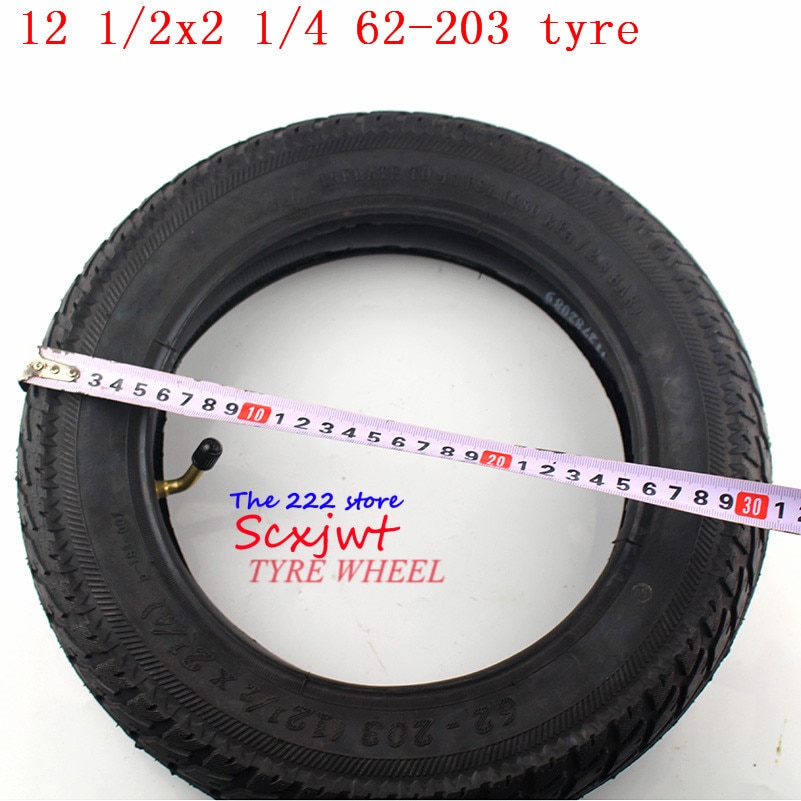 12 tum 12 1/2 x 2 1/4 cykel fällbar elhjul däck 12 1/2 x 2 1/4 62-203 däck innerrör passar många gas-scooter e-cykel