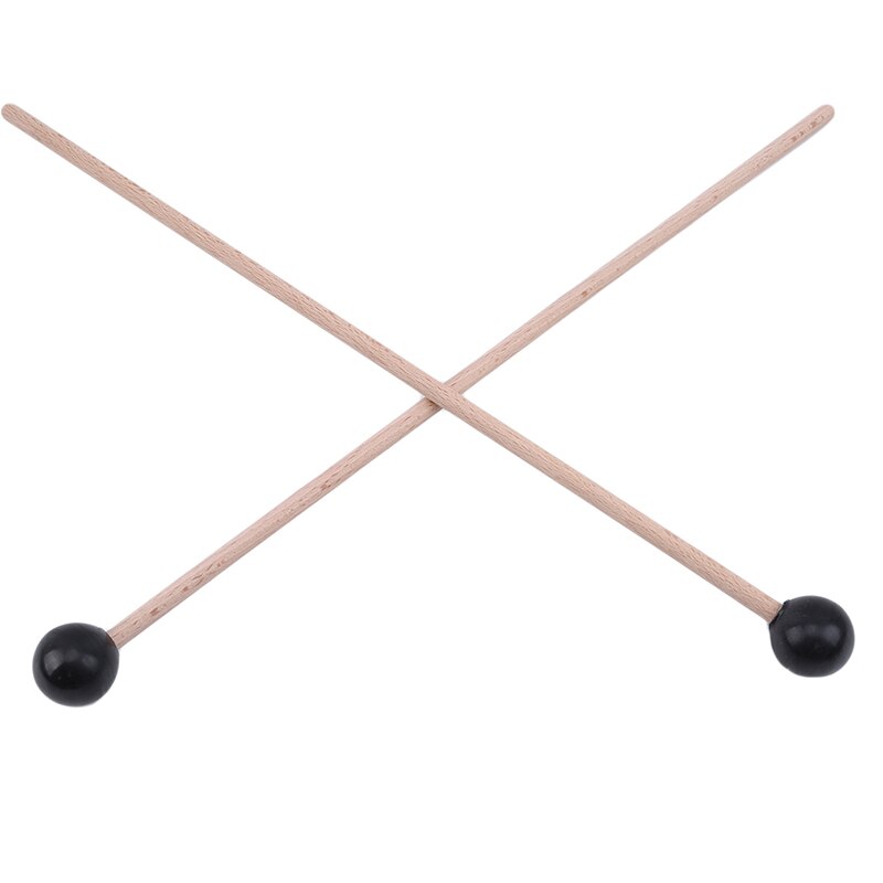 1 Pair Wooden Percussion Sticks Percussion Instruments Xylophone Marimba Mallets Maple Wooden Handle Rubber Mallets