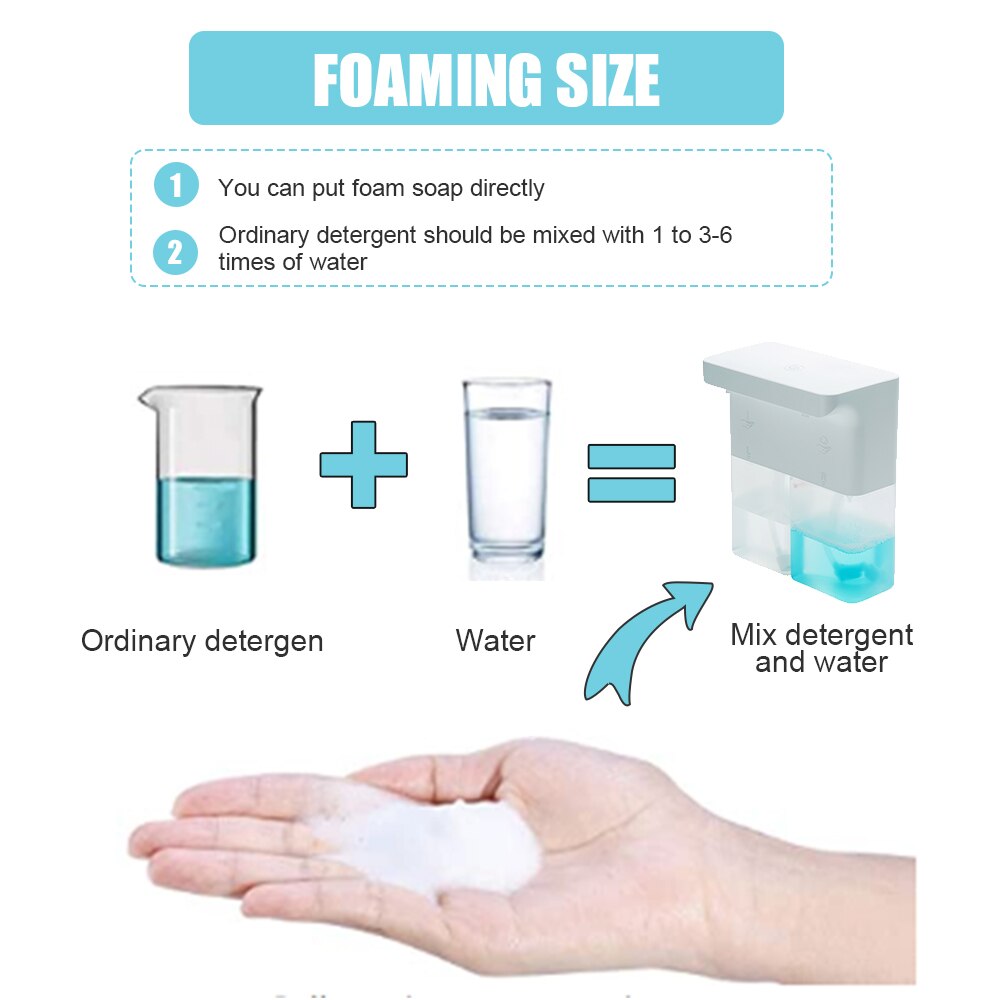 Soap Dispenser Automatic Infrared Sensor Liquid Foam Soap Dispenser Waterproof Volume Hand Disinfection Bathroom Hospital