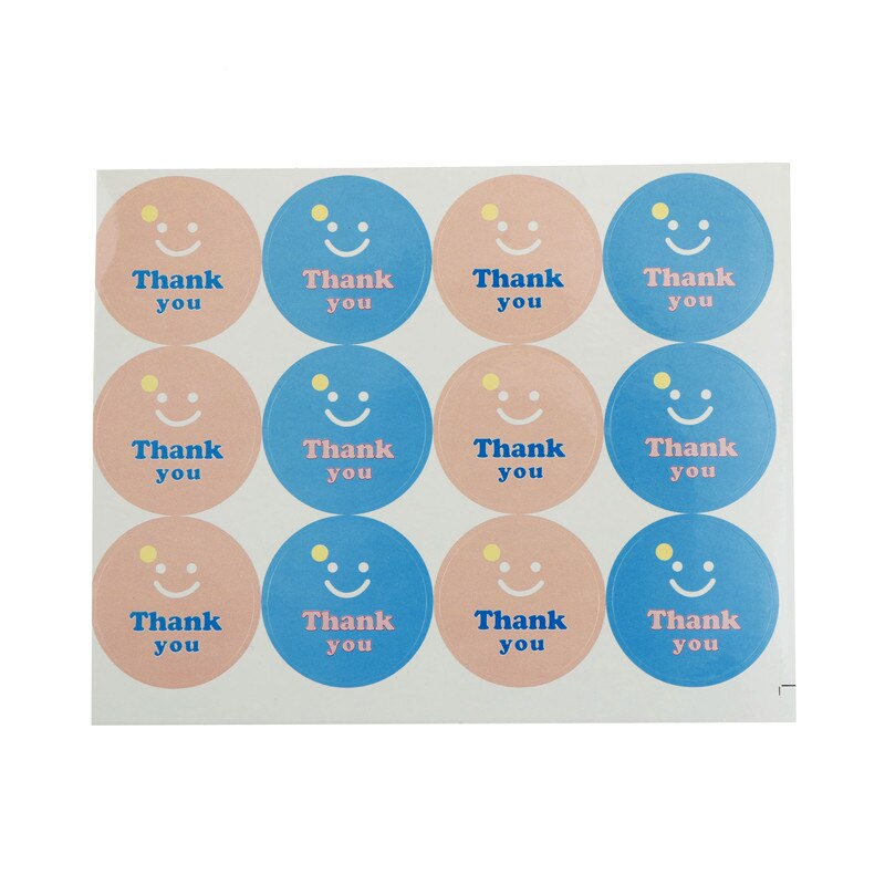120pcs Smile Thank you Paper Seal Stickers DIY posted/Baking Decor label