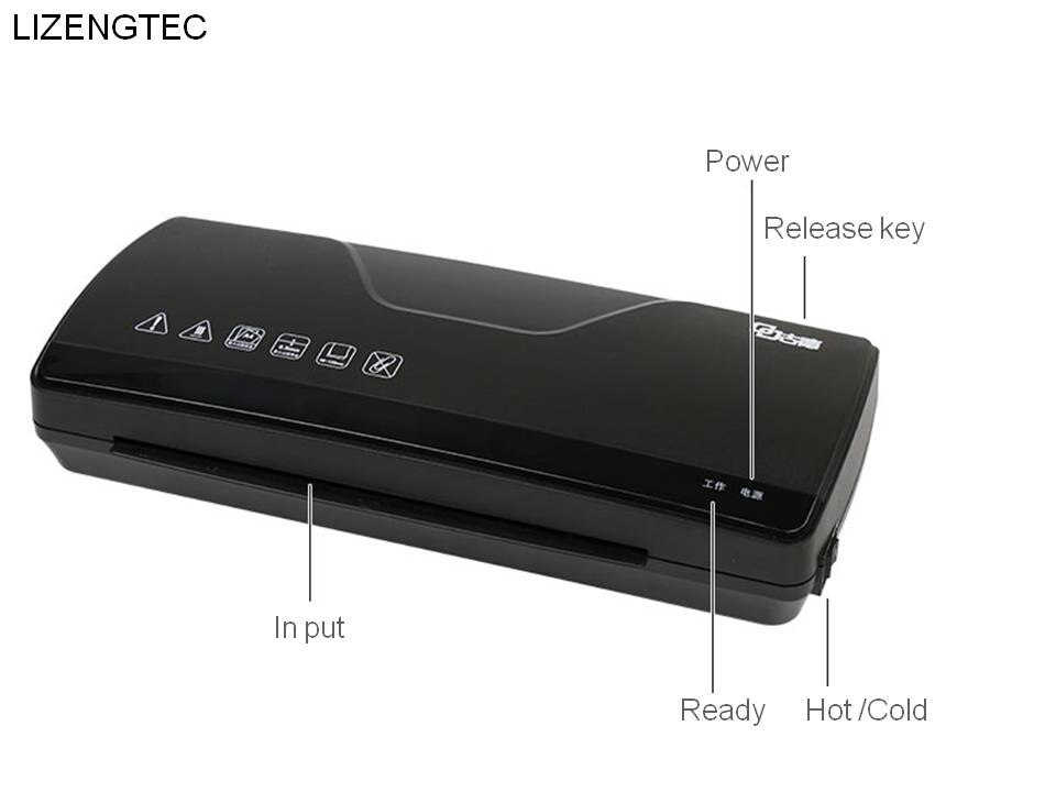LIZENGTEC nueva oficina y frío rápido calentamiento-máquina laminadora a rollos para A4 documento de papel foto