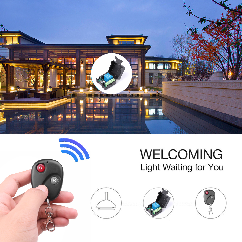 kebidu Wireless Remote Control Switch Remote Controller DC12V 10A 433MHz Telecomando Transmitter with Receiver