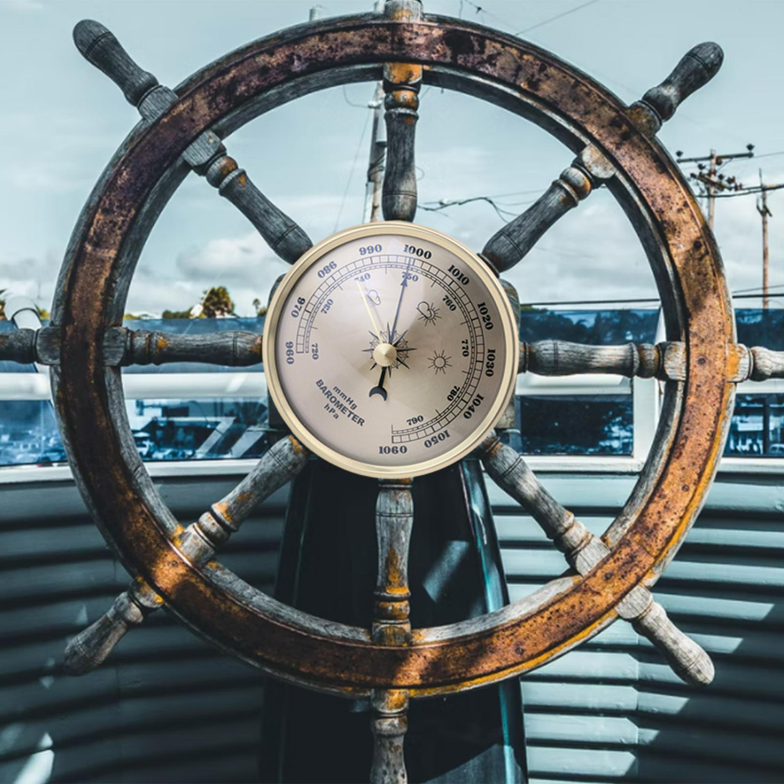 90mm Aneroid Barometer Round Dial Indoor Outdoor mmHg/Hpa Pressure Gauge