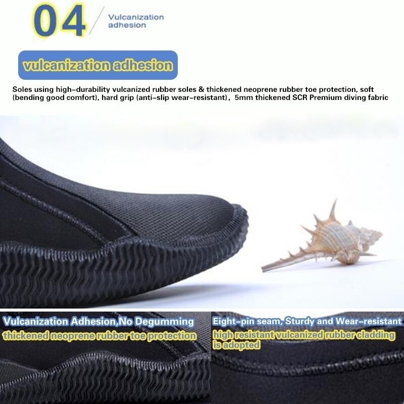 Zapatos de buceo de neopreno de 5MM, botas de buceo antideslizantes de alto nivel, calzado para mantener el calor, accesorios para pescar y nadar en invierno