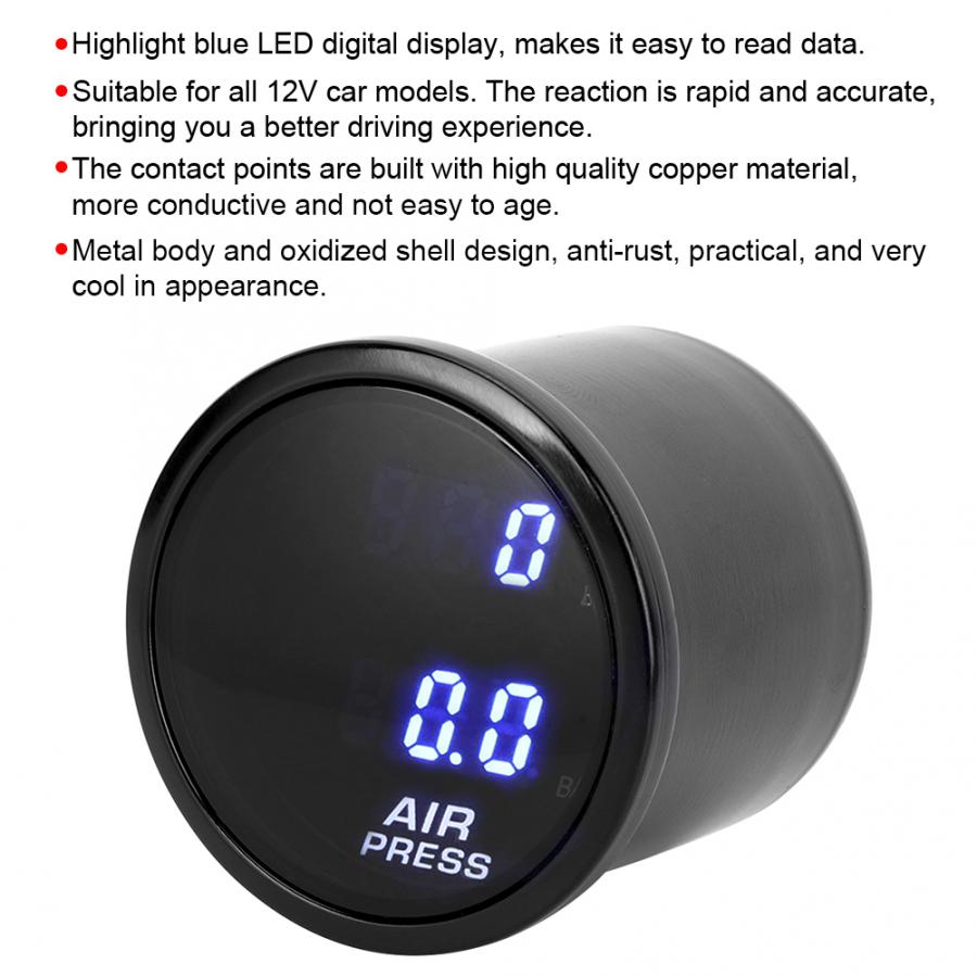 Digitale luchtdrukmeter, 12v led-lampjes, bandenspanningsmeter, motor, aangepaste accessoire, araba aksesuar