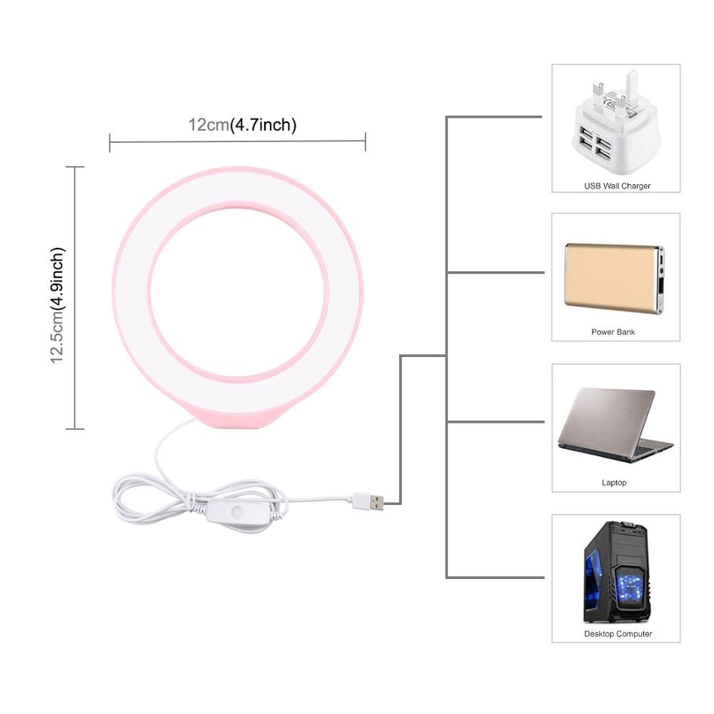 USB portato A Luce Bianca studio Anello di Luce 40pz portato Vlogging Fotografia Selfie Luci per Smartphone Yutube Vlog video PULUZ