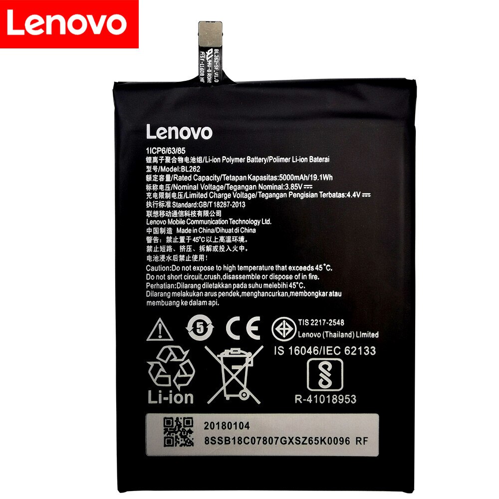 100%  originalakkus für lenovo vibe  p2 p2 a 42 p2 c 72 5000 mah,  bl262 original-li-polymer-akkus + werkzeugset